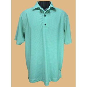 Footjoy Mens Green Houndstooth Lisle Polo Small